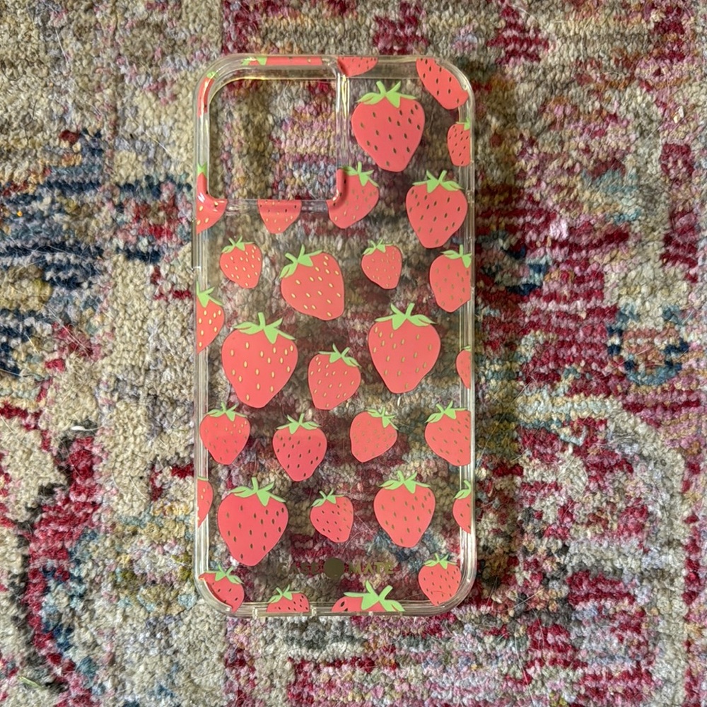 Case-Mate Clear Phone Case with Strawberry Design
